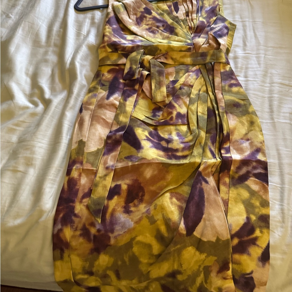 Floral Yellow and Purple Women's Dress - NWT